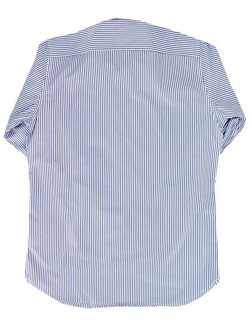 Navy Blue Heathfield Stripe Forties Spearpoint Collar Shirt
