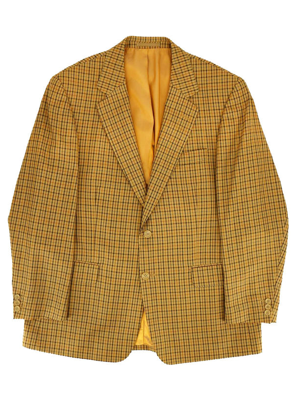Vintage Beige Check Pattern Wool Jacket