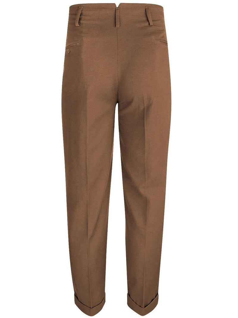 1950s Vintage Chuck Pleated Peg Trousers in Brown