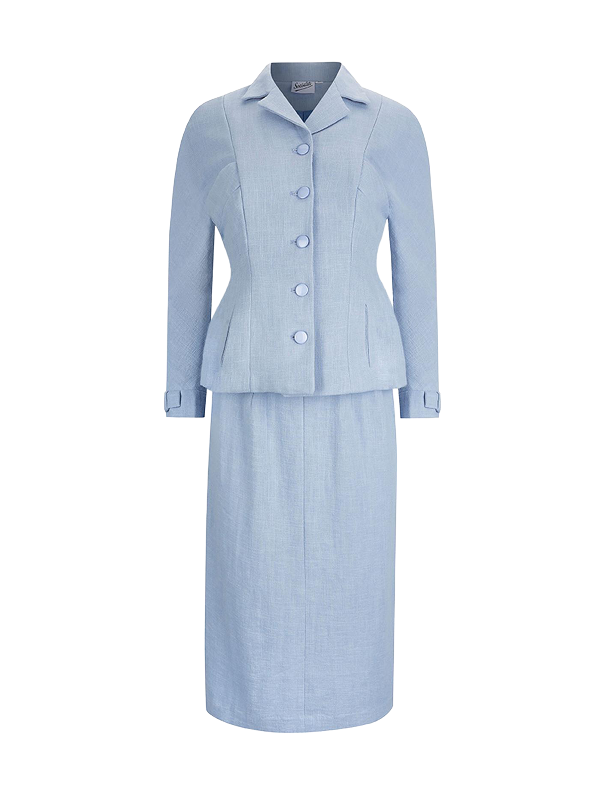 Midcentury Vintage Freedom Skirt Suit in Powder Blue