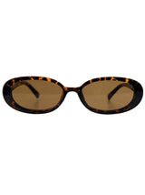 Slim Oval Tortoiseshell 60s Vintage Style Sunglasses