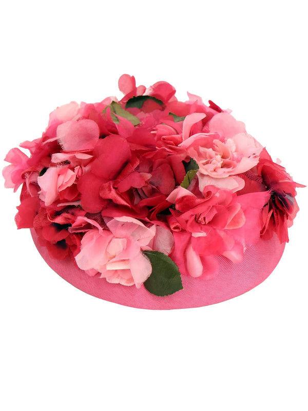 Pink Flower Bomb Vintage Brimmed Hat