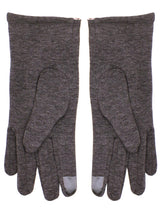 Tartan Trim Grey Vintage Style Winter Gloves