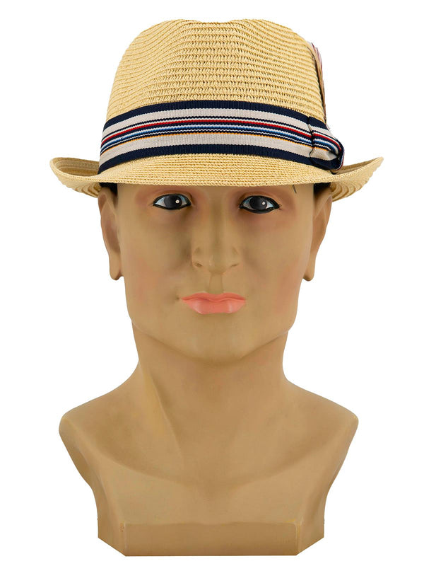 Vintage Style Mens Summer Straw Trilby