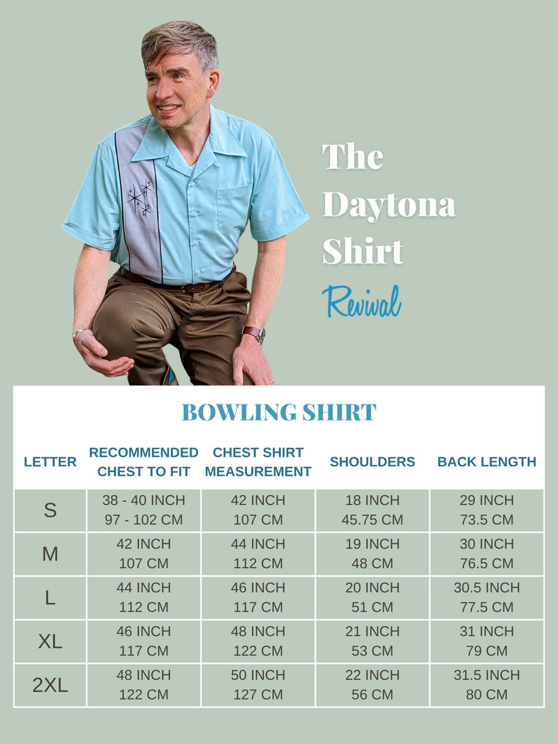 Vintage Style Daytona Bowling Shirt in Mint Green