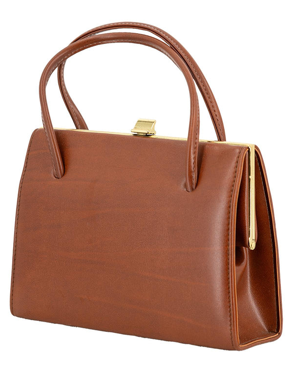 Vintage Chestnut Leather Frame Bag