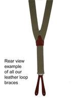 Khaki Stripe Vintage Style Trouser Braces with Leather Loops