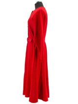 Riddella Vintage Red Dotty Jersey Dress