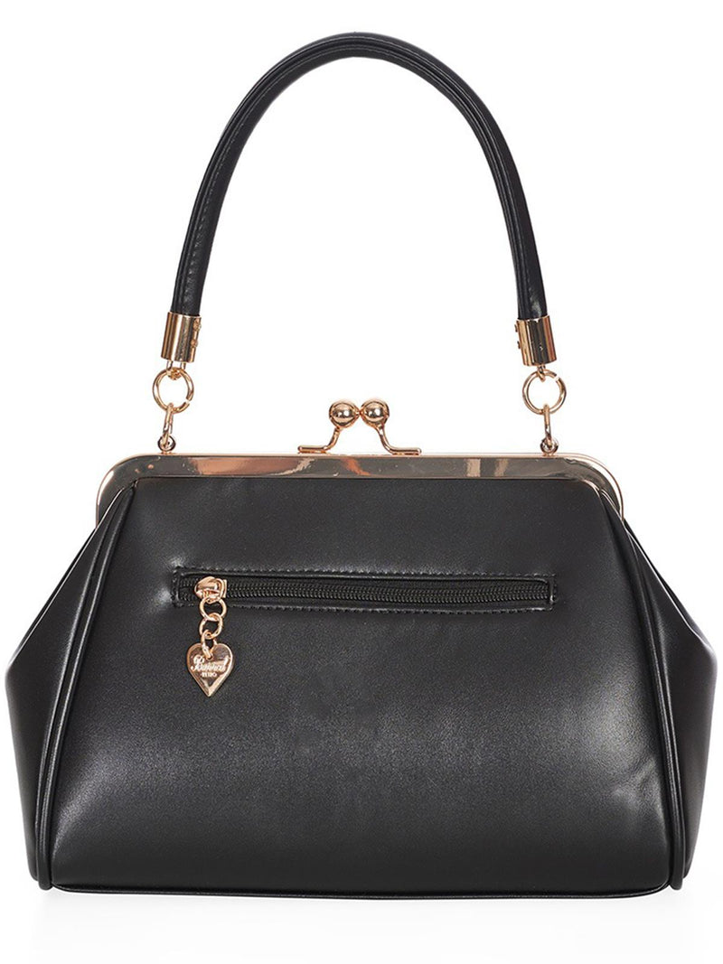 Retro Black Small Bow Decor Handbag