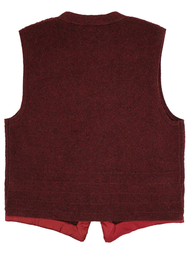 1940s Style Rufus Knitted Waistcoat in Cranberry Red