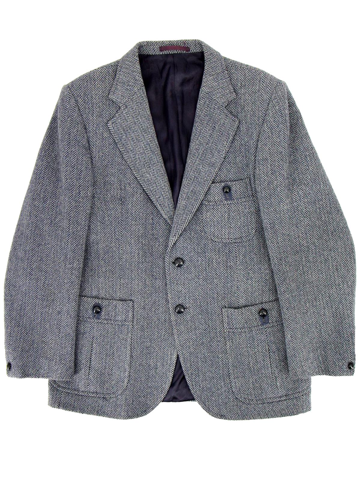 Vintage Slate Grey Herringbone Tweed Jacket – RevivalVintage