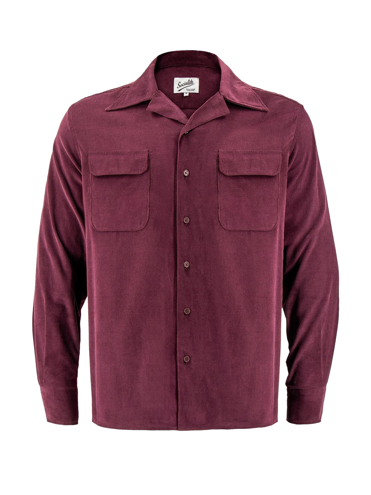 トップス 1950s open collar purple corduroy shirt トップス 1950s