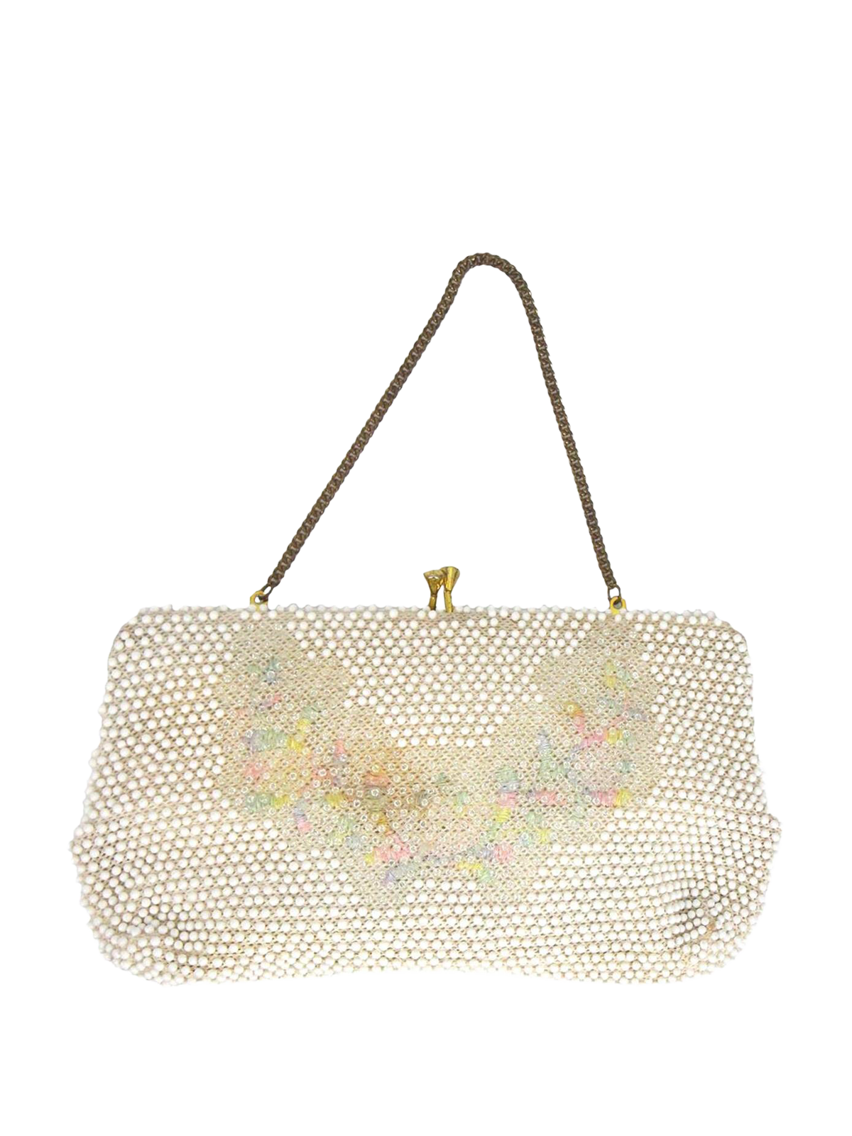 True Vintage Pastel Beaded Clutch Purse