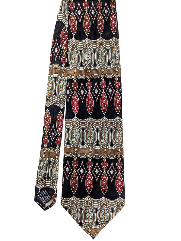 Handmade Silk Tie Ornate Repeat Pattern