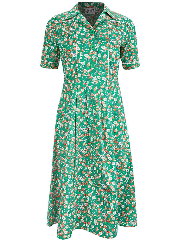 1940s Vintage Harmony Shirtwaist Dress in Daybreak