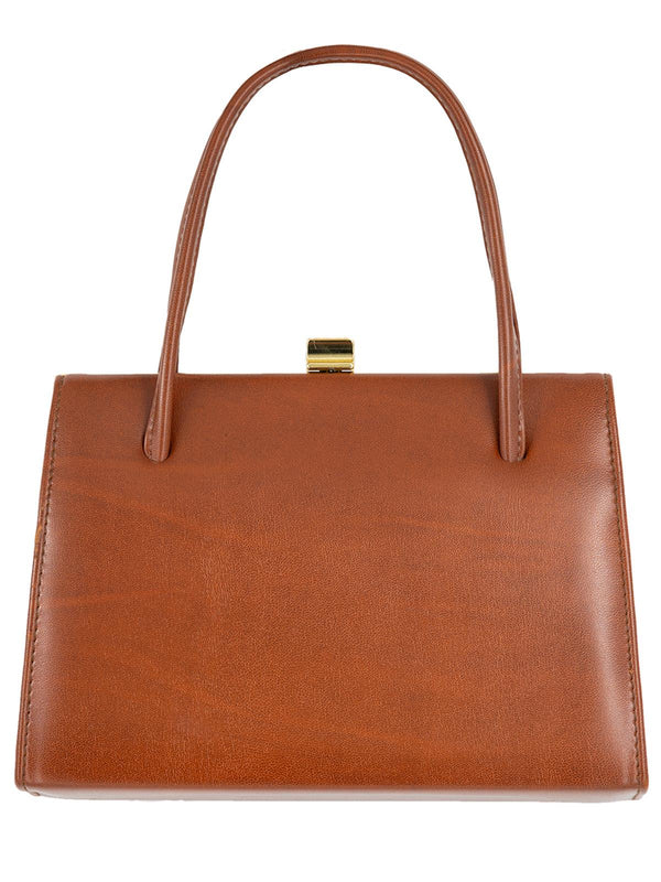 Vintage Chestnut Leather Frame Bag