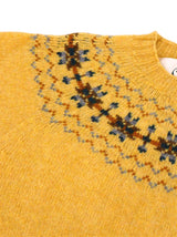 Fairisle 40s Style Pure Scottish Wool Jumper in Marzipan Yellow