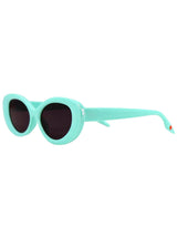 1960s Retro Mod Teal Green Oval Sunglasses