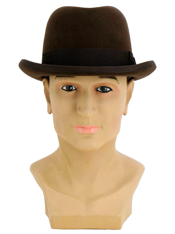 Vintage Brown 1940s Style Churchill Homburg Hat