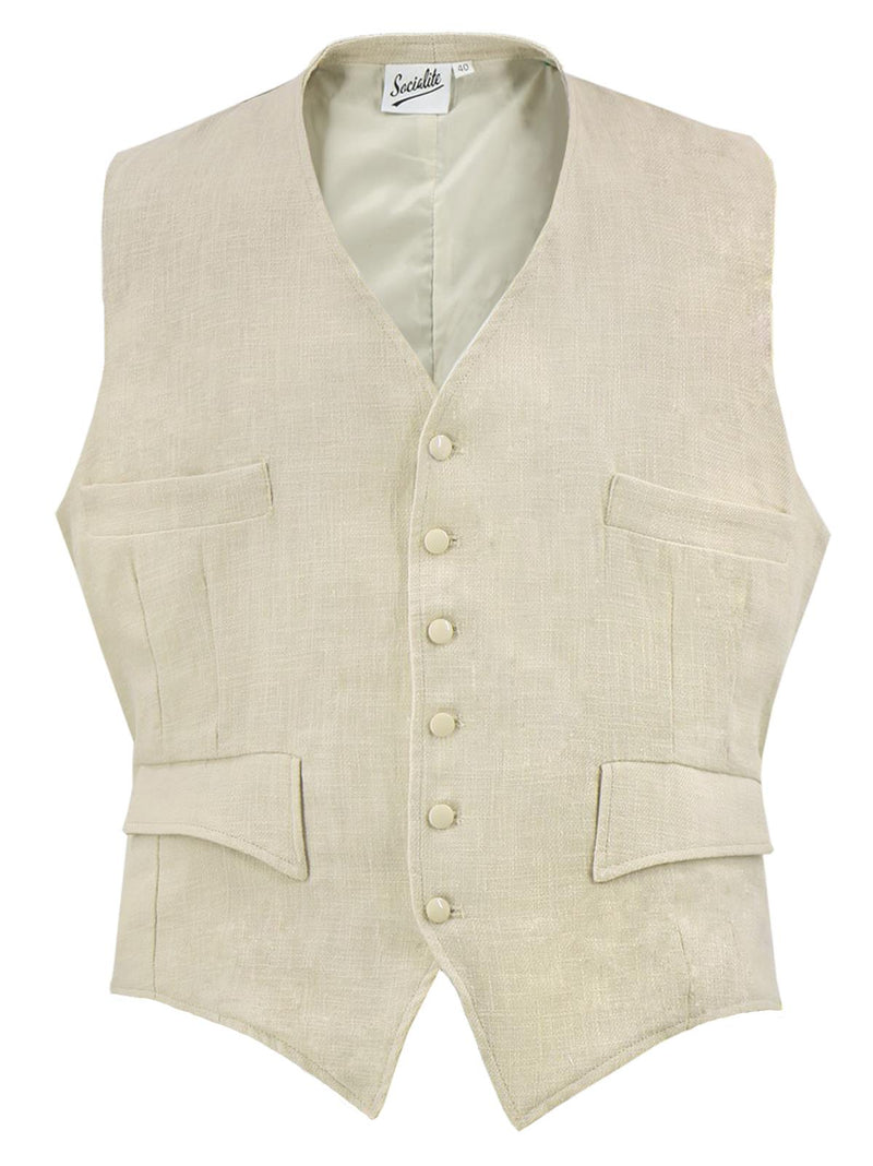 1940s Vintage Gadabout Linen Waistcoat