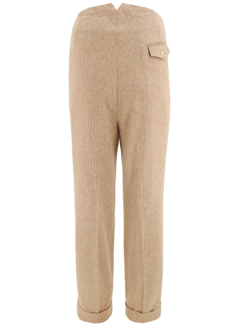 1940s Style Gallivant Beige Wool Peak Lapel Suit - Short