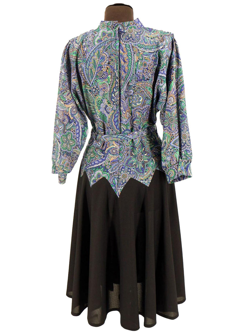 True Vintage 1970s Paisley Belted Dress