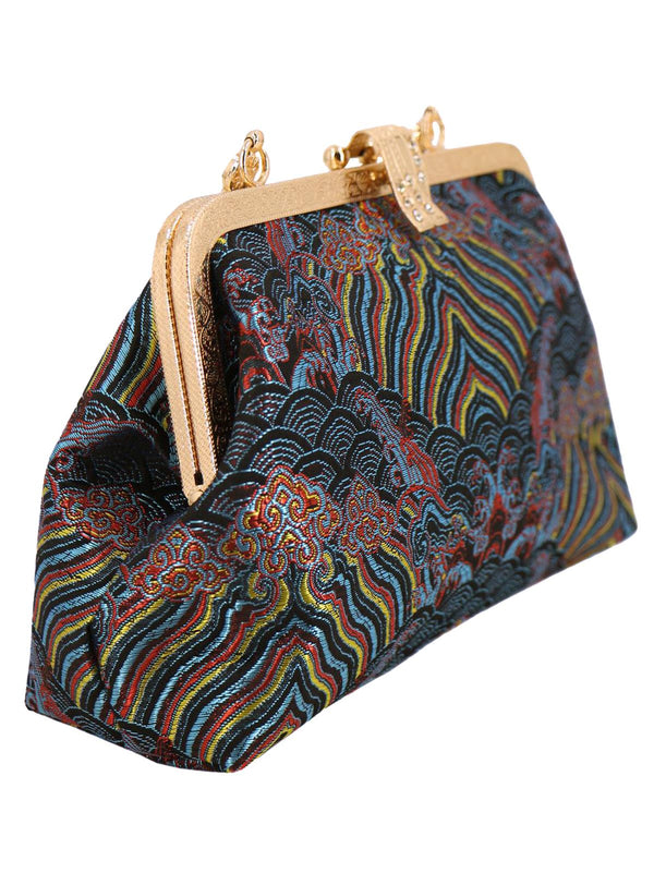 Vintage Style Ornate Rainbow Patterned Evening Bag