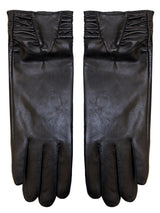 Vintage Style Long Black Leather Gloves
