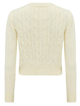 Cream Cable Knit Vintage Style Cardigan