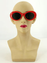 1960s Mod Style Red Oval Sunglasses