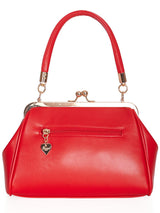 Retro Red Small Bow Decor Handbag