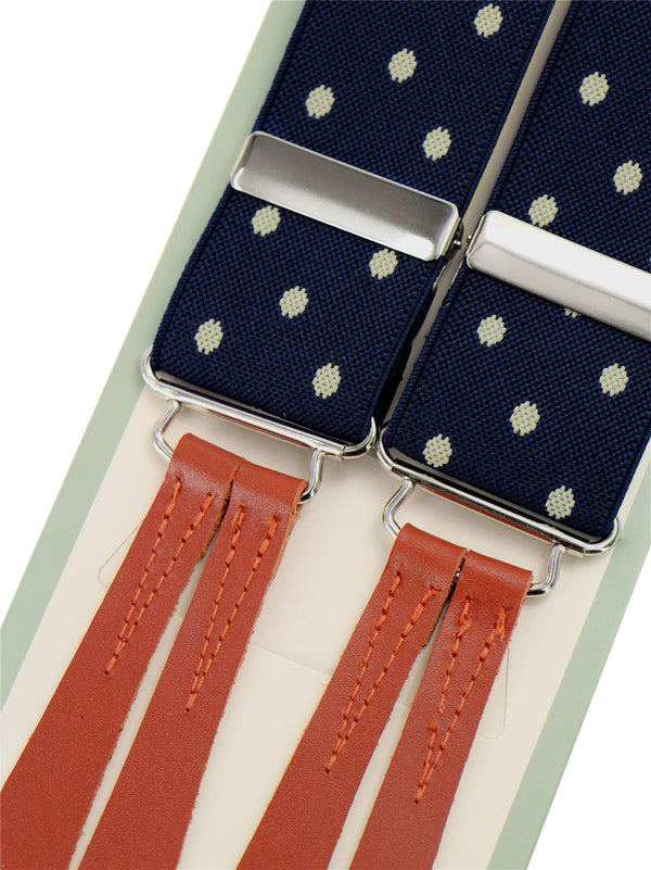 Blue Spot Vintage Look Braces with Leather Loops