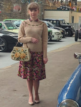 Fairisle 40s Style Scottish Wool Jumper Rosalie Beige
