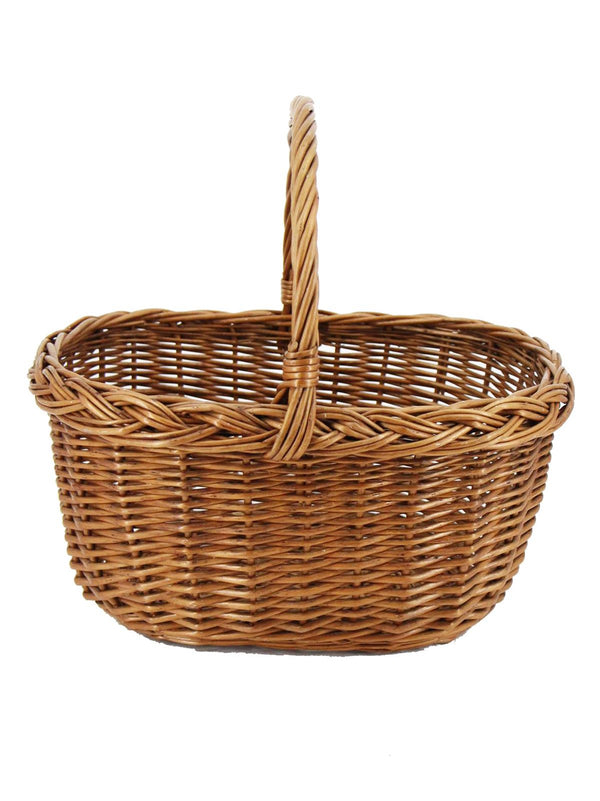 Midcentury Style Wicker Vintage Grocery Basket