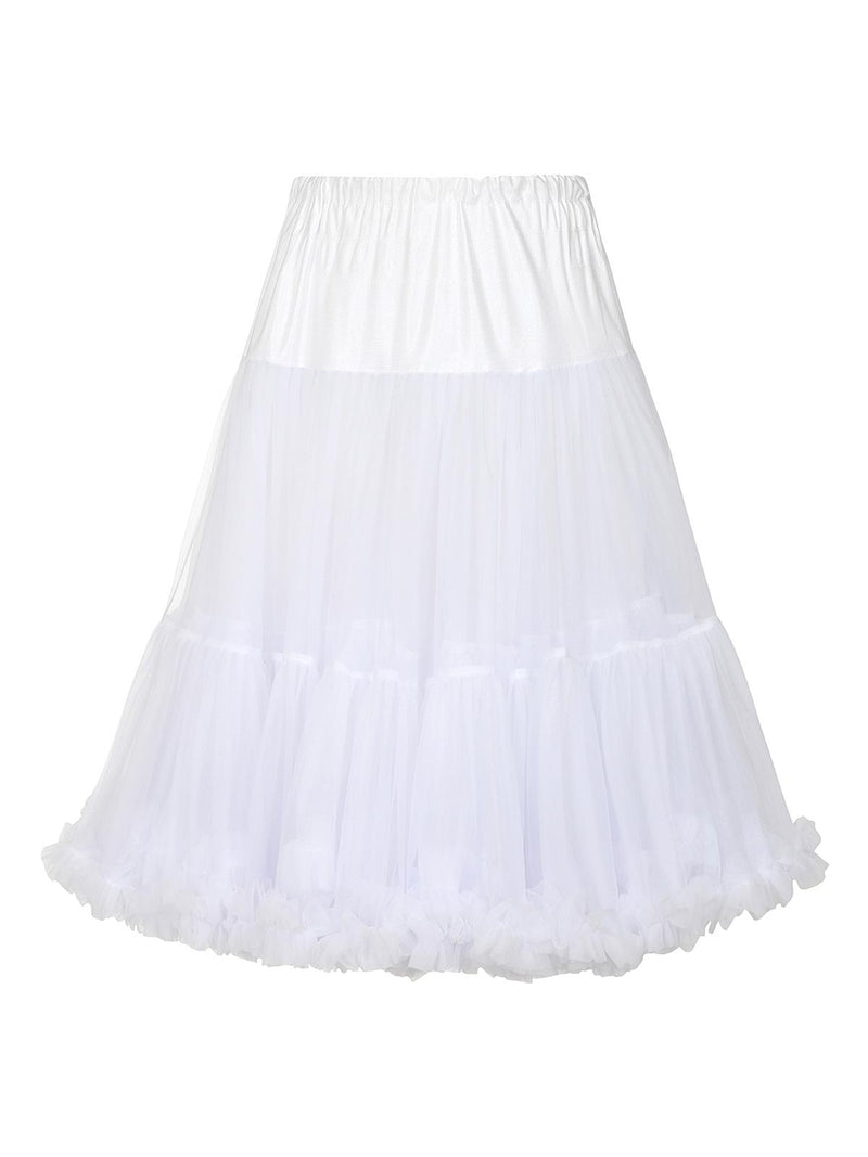 1950s Style 26" White Tulle Petticoat