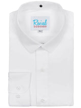 White Collarless Grandad Shirt with Detachable Bankers Collar