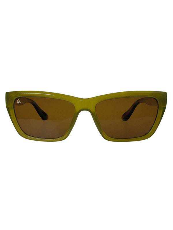 Vintage Style Polarised Square Green Retro Sunglasses