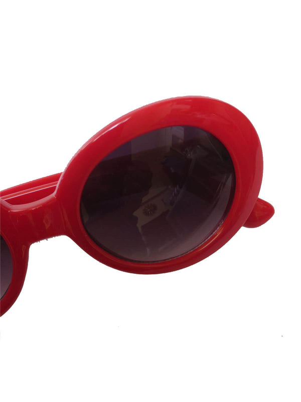 Red 1960s Style Oval Mod Sunglasses