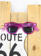 Retro 1950s Clear Pink Round College Sunglasses