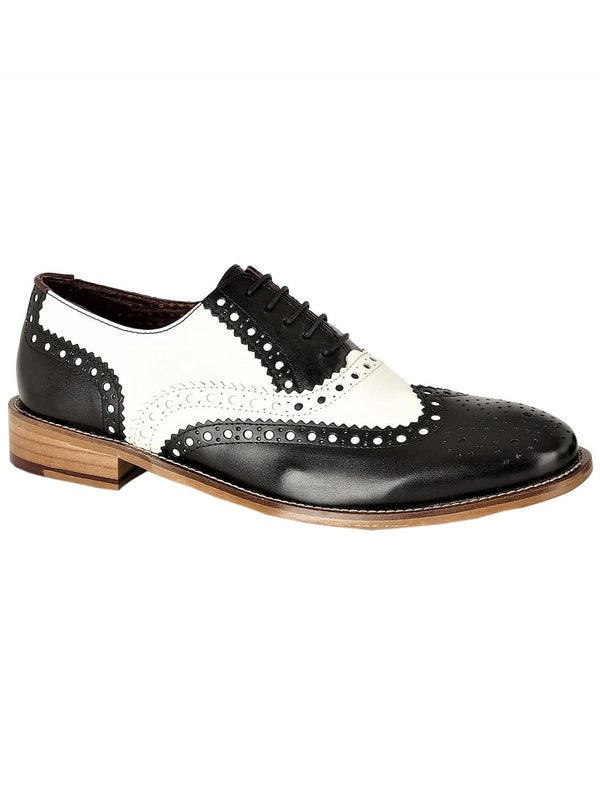 Black & White Leather Retro Style Spectator Shoes
