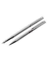 Silver Chrome Fountain Pen & Ball Point Pen Gift Set