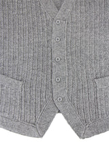 1940s Style Rufus Knitted Waistcoat in Grey