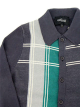 Bold 50s Style Check Grey Knit Cardigan