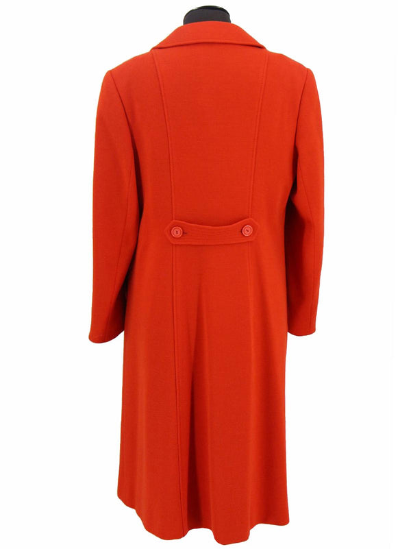 Red 1960s Vintage Jersey Longline Coat