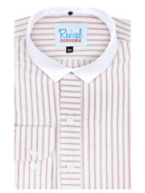 White Detachable Banker Shirt - Red Orton Stripe