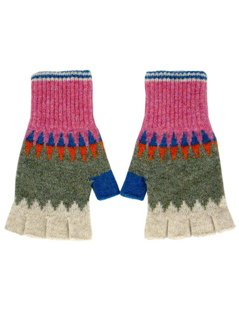 Lambswool Fingerless Gloves in Willow Pink