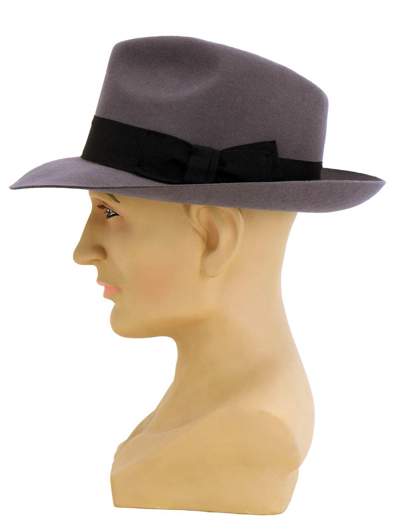 Vintage Grey 1940s Style Mayfair Fedora