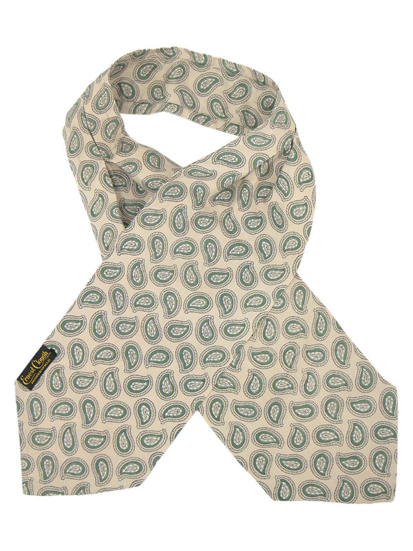 Vintage Beige & Sage Green Paisley Cravat