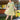 Woman holding out skirt of 1940s yellow chrysanthemum print cotton shirt dress outdoors