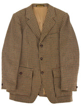 Vintage Scottish Tweed Houndstooth 100% Wool Jacket